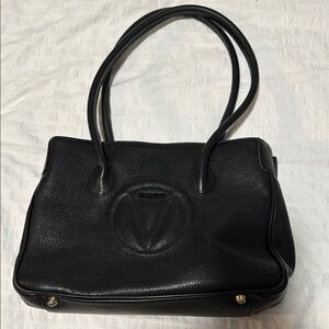 Valentino Black Leather Tote Bag